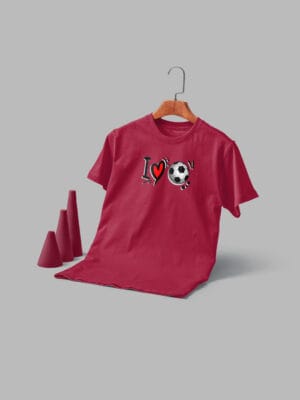 Men's Printed Round Neck Half Sleeve T-Shirt -I love football