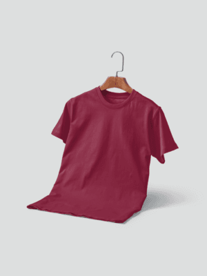 Round Neck Half Sleeve T-Shirt - Falu Red