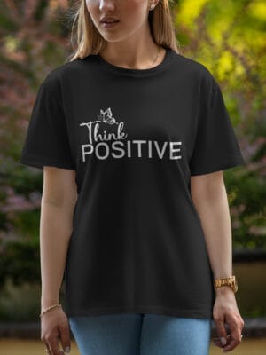 Female Printed Round Neck Half Sleeve T-Shirt-Positive