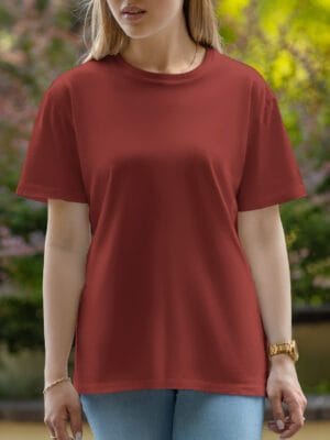 Female Round Neck Half Sleeve T-Shirt - Milano Red