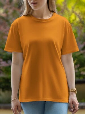 Female Round Neck Half Sleeve T-Shirt - Pale yellow