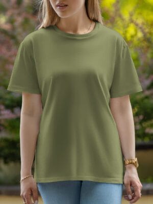 Female Round Neck Half Sleeve T-Shirt - Avocado