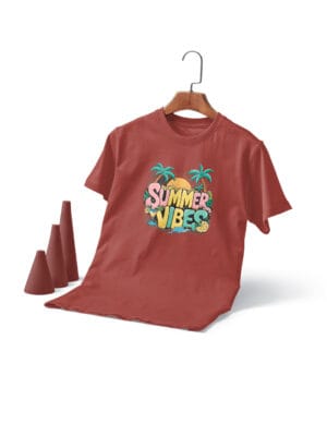 Men's Printed Round Neck Half Sleeve T-Shirt -Hello Vibes