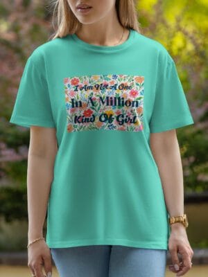 Female Printed Round Neck Half Sleeve T-Shirt-I am not a one