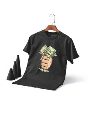 Men's Printed Round Neck Half Sleeve T-Shirt -Money